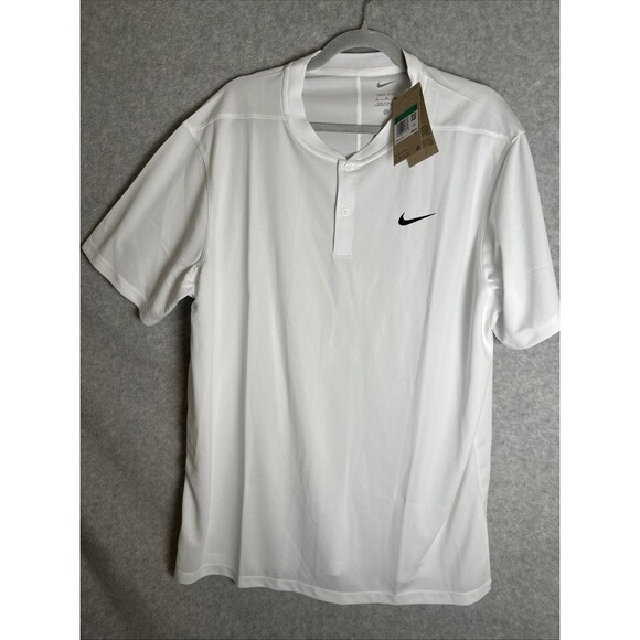 Nike Other - Nike Dri-Fit Victory Men's Blade Collar Golf Polo White Size X-Large Swoosh Logo